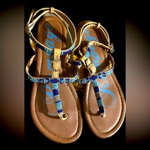 Rampage beautiful beaded sandal with ankle strap